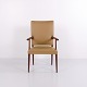 Osted Antik & Design presents: Mahogany armchair in light leather by Jacob Kjær from the 1950s