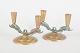 L'Art presents: Tinos Denmark, pair of bronze candlesticks with dolphins.