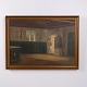 Osted Antik & Design presents: Oil Painting on Canvas with Interior Scene in Gilt Frame 54.5 x 74 cm