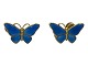 Antik K presents: Sterling SilverBlue Enamel Butterfly earring from 1960-1970