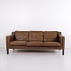 Osted Antik & Design presents: Stouby Three-Seater Sofa in Brown Leather, Danish Design, 1960s
