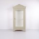 Osted Antik & Design presents: Grey-Painted Display Cabinet with Curved Top and Carved Details, 1920
