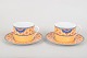L'Art presents: Laure Japy, pair of extra large breakfast cups with matching saucers.
