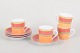 L'Art presents: Laure Japy, set of four espresso cups with saucers.
