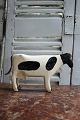 K&Co. presents: Decorative, old milking cow in carved wood with painting, leather ears / tail...