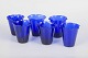 L'Art presents: Set of six Swedish cobalt blue drinking glasses.