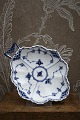 K&Co. presents: Rare, antique Blue Fluted Half Lace leaf-shaped small dish with handle. 1/550. 1st grade. From ...