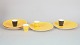 Aluminia, set of four breakfast plates including egg cups.