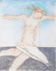L'Art presents: Nis Schmidt, "Pietà", mixed media on paper, listed Danish visual artist.