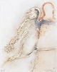 L'Art presents: Nis Schmidt, "Pietà", mixed media on paper, listed Danish visual artist.
