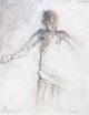 L'Art presents: Nis Schmidt, "Den 1. dag", mixed media on paper, listed Danish visual artist.