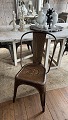 Original old French Tolix cafe chair in polished metal ...