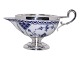 Antik K presents: Blue Fluted Half LaceCreamer with silver plate stand and handles from 1890-1905