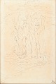 L'Art presents: Danish artist, nude study, drawing on paper, 1980.