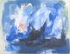 L'Art presents: Alvar Jonson, “Blue Fire”, oil on canvas, listed Swedish artist.
