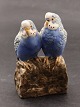 Middelfart Antik presents: Royal Copenhagen Figurines Jeanne Grut 2 blue budgies on stone