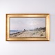 Osted Antik & Design presents: Oil Painting with Coastal Scene from Hornbæk in Gilt Frame from 1886 by Alfred ...