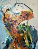 Dansk Kunstgalleri presents: "Aux Halles" Oil painting in the Cobra genre. Oil painting on canvas, mounted in a ...
