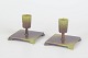 L'Art presents: Ystad Brons, set of two Art Deco candlesticks.