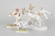 L'Art presents: Ludwigsburg and others, set of three German hand-painted porcelain goat figurines.