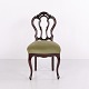 Osted Antik & Design presents: Antique Rococo Revival Chair in Dark Wood with Green Upholstery circa 1860–1880