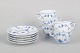 L'Art presents: Royal Copenhagen, Blue Fluted Plain, set of five coffee cups and saucers.