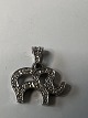 Antik Huset presents: Elephant Pendant, in 14 Kt. white gold with inlaid diamonds.Height 1.7 cm.