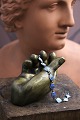 K&Co. presents: Fine, old bracelet in sterling silver with flowers in enamel...
