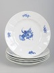Royal Copenhagen Blue Flower Angular, set of five dinner plates.