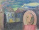 L'Art presents: Wiliam Skotte Olsen, figurative composition, oil on canvas, listed Danish artist.