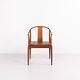 Osted Antik & Design presents: Hans J. Wegner China Chair FH 4283 in Mahogany and Brown Leather Fritz Hansen