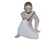 Antik K presents: Rare Royal Copenhagen figurineWoman kneeling by Arno Malinowski, with overglaze painting ...