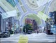 Dansk Kunstgalleri presents: "Round About" – acrylic painting in a silver frame.