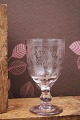 K&Co. presents: Old French souvenir wine glass with engraved writing and decorations "Souvenir De La Feté"