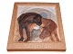 Antik K presents: Bing & Grondahl stoneareRelief with Christmas Gnome and horses - December