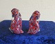 Murano glass, pair of dog sitting 10cm