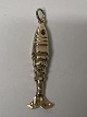 Antik Huset presents: 14 karat gold. Fish with red stones.Charms / Pendants.Height 4.0 cm.