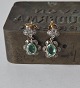 Karstens Antik presents: Pair of antique emerald and diamond earrings in silver and 18k gold