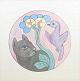 Henry Heerup, colour lithograph, Danish visual artist.