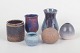 L'Art presents: Set of six unique miniature ceramic vases, Denmark and Sweden.