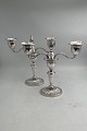 Pair of Toxværd Sterling Silver 3 armed Candlestick