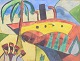Per F. Engström, watercolour, listed Swedish artist.
