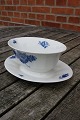 Antikkram presents: Blue Flower Angular Danish porcelain, oval sauce-boats on fixed stand No 8631