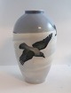 Lundin Antique presents: Royal Copenhagen. Vase with crows. Model 1412 - 47D. Heigth 22.5 cm (1 quality). ...