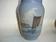Large Royal Copenhagen Vase, With Gaff sail boat