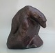 Soren Kongstrand Polar Bear on Rock 19 x 17 cm copper lustre Signed SK