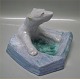 Jens Pedersen Polar Bear White and azur 16 x 20 cm Signed JP