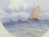 Bing & GrondahlPlate with sailboats at sea in front of Kronborg Castle from 1915-1948