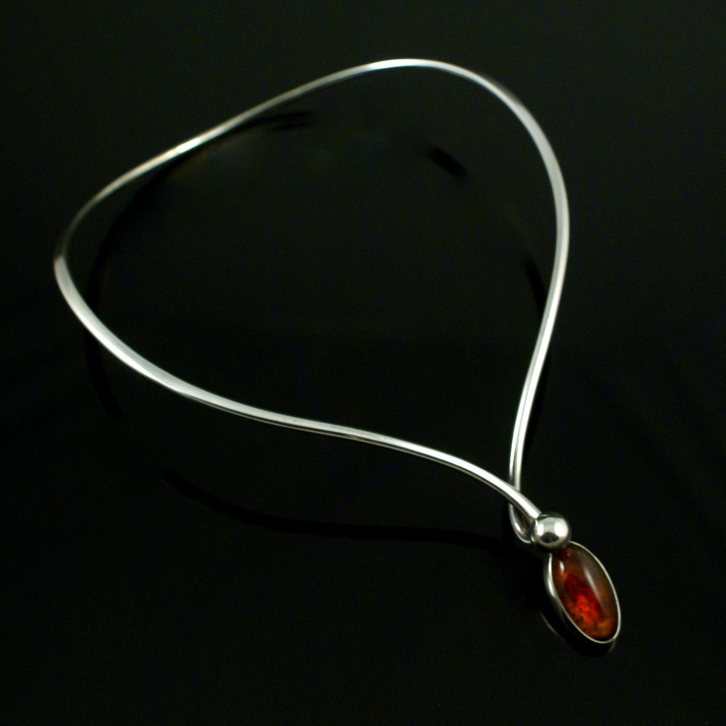 Alton Sterling Silver Neck Ring with Rock Crystal from 1973 Swedish Jewelry  | eBay