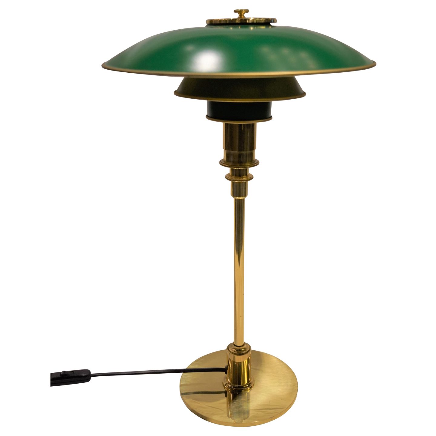 WorldAntique.net - Poul PH-3/2 table lamp, and green lacquered shades